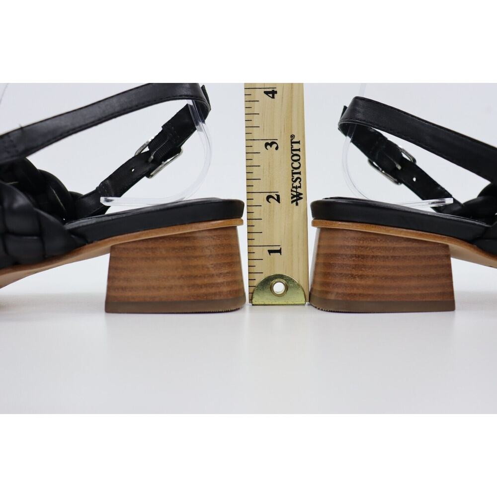 Bernardo Anthropologie Jasmine Thong Heels Black Leather Braided 7.5 $198 MSRP - Picture 5 of 13